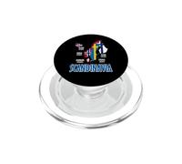 Mapa de Banderas de Escandinavia Letras nórdicas PopSockets PopGrip para MagSafe