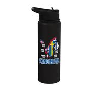Mapa de banderas de Escandinavia Letras nórdicas Stainless Steel Insulated Water Bottle