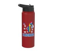 Mapa de banderas de Escandinavia Letras nórdicas Stainless Steel Insulated Water Bottle