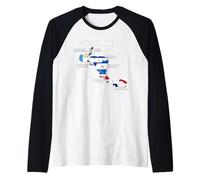 Mapa de Banderas de Viaje a Centroamérica, para viajeros y exploradores Camiseta Manga Raglan
