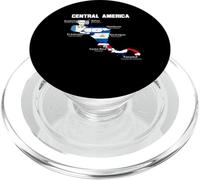 Mapa de Banderas de Viaje a Centroamérica, para viajeros y exploradores PopSockets PopGrip para MagSafe