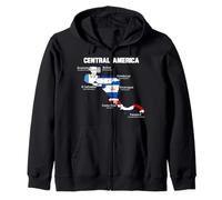 Mapa de Banderas de Viaje a Centroamérica, para viajeros y exploradores Sudadera con Capucha