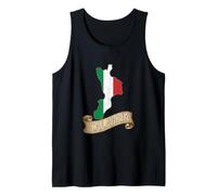 Mapa de Calabria con Bandera Italiana Italia Viaje Vintage Camiseta sin Mangas