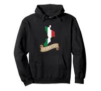 Mapa de Calabria con Bandera Italiana Italia Viaje Vintage Sudadera con Capucha