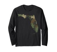 Mapa de Camuflaje del Estado de Florida al Aire Libre Militar y Veterano de Senderismo Manga Larga