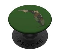 Mapa de Camuflaje del Estado de Florida al Aire Libre Militar y Veterano de Senderismo PopSockets PopGrip Adhesivo