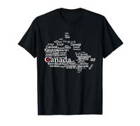 Mapa de Canadá, bandera de Canadá, Canadá en los idiomas del mundo Camiseta