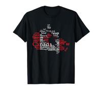 Mapa de Canadá, bandera de Canadá, Canadá en los idiomas del mundo Camiseta