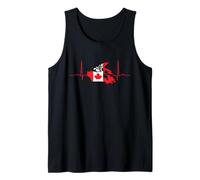 Mapa de Canadá vintage de Canada Heart Canadian Heartbeat Camiseta sin Mangas