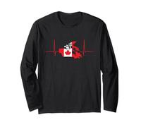 Mapa de Canadá vintage de Canada Heart Canadian Heartbeat Manga Larga