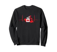 Mapa de Canadá vintage de Canada Heart Canadian Heartbeat Sudadera