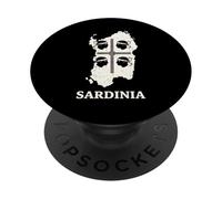 Mapa de Cerdeña, Bandera de Cuatro moros, diseño del Orgullo sardo PopSockets PopGrip Adhesivo