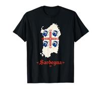 Mapa de Cerdeña Cuatro Moros Cerdeña Italia Orgullo Diseño Camiseta