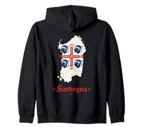 Mapa de Cerdeña Cuatro Moros Cerdeña Italia Orgullo Diseño Sudadera con Capucha