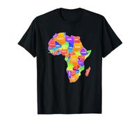 Mapa De Colores África Países Continente Geografía Camiseta