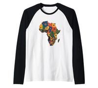 Mapa De Colores África Países Continente Geografía Camiseta Manga Raglan