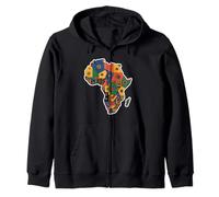 Mapa De Colores África Países Continente Geografía Sudadera con Capucha