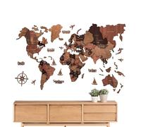 Mapa de decoración de pared de geografía: tableros de arte en color grandes, obras de arte temáticas de viajes, exhibición de sala de estudio, panel de espacio cultural con estilo de color grande | Es