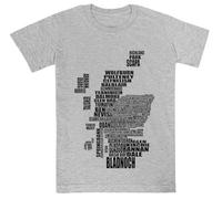 Mapa De Destilerías De Escocia Camiseta De Manga Corta Gris Kids tee Grey Kids tee Short Sleeve T-Shirt