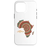 Mapa de diseño étnico de África, colorido continente africano Carcasa para iPhone 16 Pro Max