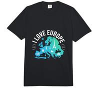 Mapa de entusiastas de los Viajes I Love Europe Comfort Colors Adult Heavyweight T-Shirt