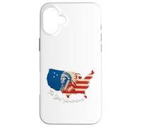 Mapa de Estados Unidos con Jefe Nativo Americano Carcasa para iPhone 16 Plus