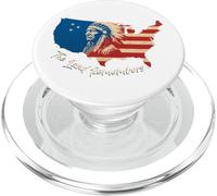 Mapa de Estados Unidos con Jefe Nativo Americano PopSockets PopGrip para MagSafe