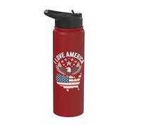 Mapa de Estrellas I Love America Eagle Stainless Steel Insulated Water Bottle