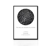 Mapa de estrellas personalizado de tamaños impresiones de estrella, mapa de constelación de estrellas, póster de cielo nocturno gran regalo para compromiso, boda, día de San Valentín