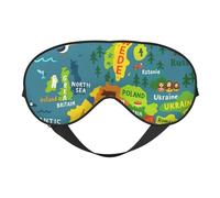 Mapa de Europa con estampado colorido elegante antifaz ligero para viajes, yoga, siesta, meditación, camping, trabajo, relajación
