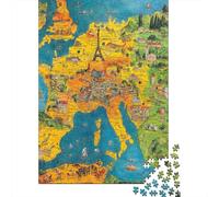 Mapa de Europa Puzzle De 1000, DIY, Juguete EduGatoivo, Decoración del Hogar, para Niños Mayores De 12 Años 1000pcs (75x50cm)