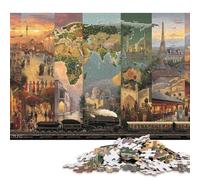Mapa de Europa Puzzle para Adultos 1000 Piezas EduGatoional Game para Decoración del Hogar Cumpleaños Juego De Rompecabezas Stress Relief Toy 1000pcs (75x50cm)