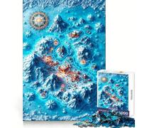 Mapa de fantasía Invernal con montañas Nevadas para Adultos Rompecabezas de 1000 Piezas Ejercicio Mental Escape Relajante Corte de precisión Regalo Ideal de Navidad (38x52cm)
