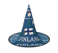 Mapa de Finlandia con varias hazañas impresas de carnaval, Halloween, sombrero de bruja, accesorio de disfraz, gorra plegable, decoración de fiesta de máscaras
