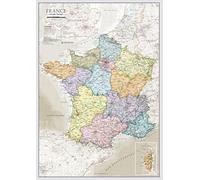 Mapa de Francia 84,1 x 118,9 cm - Póster de las regiones y departamentos franceses visitados - Maps International + 50 años de experiencia en cartografía
