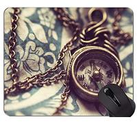 Mapa de Goma Antideslizante Alfombrilla de ratón para Juegos, brújula con compás mágico Almohadilla de ratón de Goma