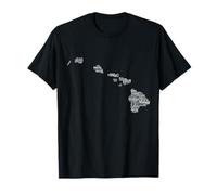Mapa de Hawái, Hawái en idiomas del mundo Camiseta