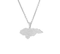 Mapa De Honduras Con Nombres De Ciudades Collar Con Colgante - Pareja Novedosa Collares Geométricos Joyería Patriótica, Gargantilla Elegante Con Dijes Cadena De Clavícula Accesorios De Hip-Hop Re