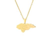 Mapa De Honduras Con Nombres De Ciudades Collar Con Colgante - Pareja Novedosa Collares Geométricos Joyería Patriótica, Gargantilla Elegante Con Dijes Cadena De Clavícula Accesorios De Hip-Hop Re