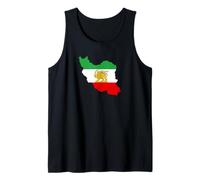 Mapa de Irán con león y Emblema del Sol, Patrimonio Persa Vintage Camiseta sin Mangas