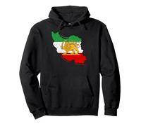 Mapa de Irán con león y Emblema del Sol, Patrimonio Vintage Sudadera con Capucha