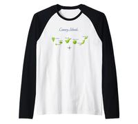 Mapa de Islas Canarias Tenerife Gran Canaria La Gomera Lanzarote Camiseta Manga Raglan