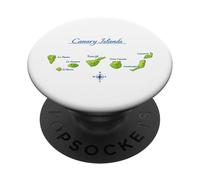 Mapa de Islas Canarias Tenerife Gran Canaria La Gomera Lanzarote PopSockets PopGrip Adhesivo