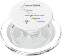 Mapa de Islas de Sotavento Antigua St Martin Brabuda PopSockets PopGrip para MagSafe