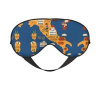 Mapa de Italia con impresión de símbolo cultural, máscara de ojos suave para el hogar y camping, bloquea la luz, cómodo para la mayoría de los usuarios