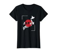 Mapa de Japón Geografía y Cultura Camiseta gráfica económica, Mujer, Negro, L