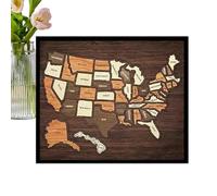 Mapa de | Juguete de Madera Divertido e Interactivo - Puzle de Estados Unidos para Niños - Regalos para Cumpleaños Familia Casa Salón Escuela