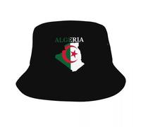 Mapa de la Bandera de Al GE Ria Sombreros de Cubo para Chicas Viajes de Verano Sombrero de corazón de Algerian Calle de Sombrero de Sol para Pesca Sombreros de Pescador Sombrero de Panamá