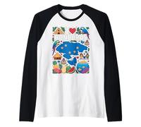 Mapa de la Bandera de I Love Honduras Camiseta Manga Raglan