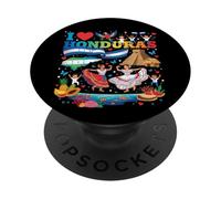 Mapa de la Bandera de I Love Honduras PopSockets PopGrip Adhesivo